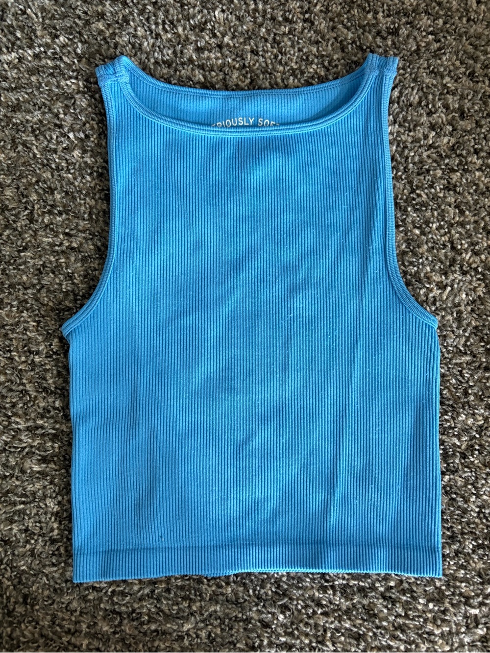 Aeropostale Ribbed Tank Top - Bright Blue